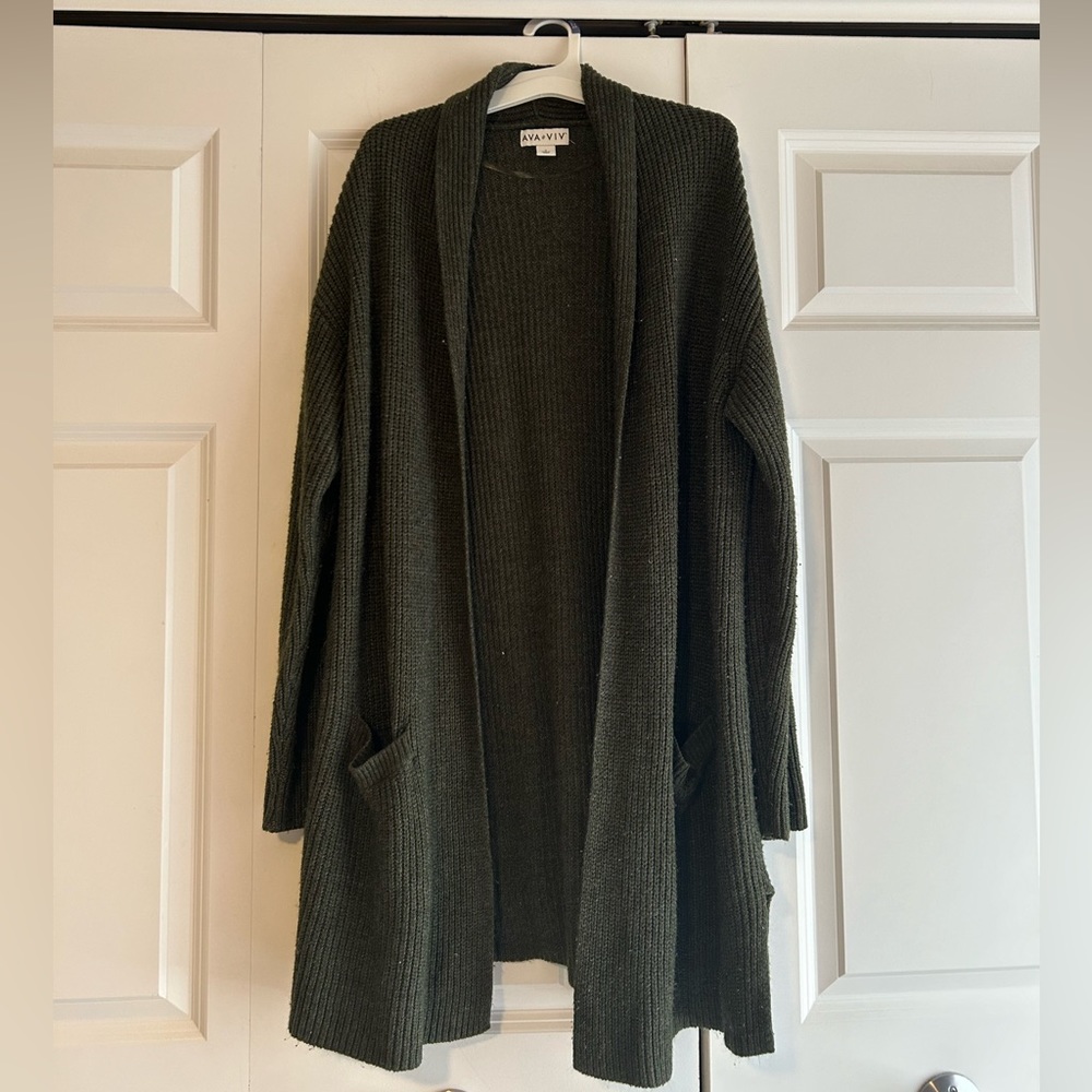 Target Brand Ava & Viv Hunter Green Knit Cardigan, Size X